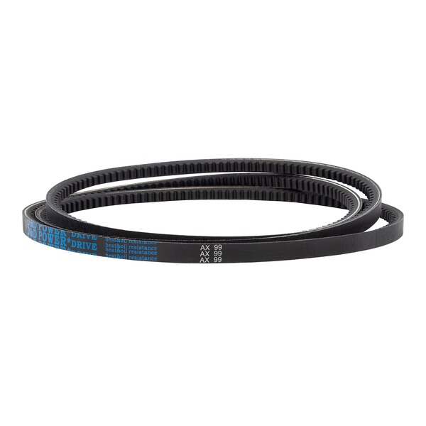 D&D AX99 Cogged, Classical V-Belt, 101 in Outside Length, 1/2 in Top Width, 5/16 in Thickness, 1 Ribs AX99 - main